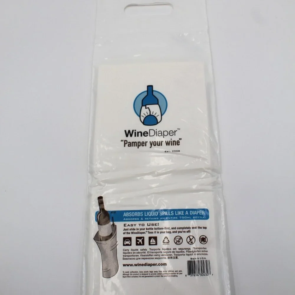 1 Piece Wine Diaper Reusable Protective And Absorbent Wine Bottle Bag Sleeve NEW